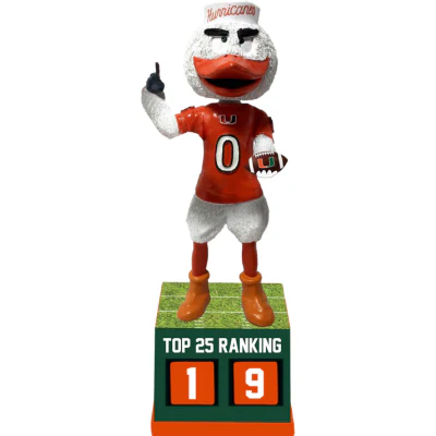 Miami Hurricanes Football Top 25 Ranking Tracker Bobblehead - Image 2