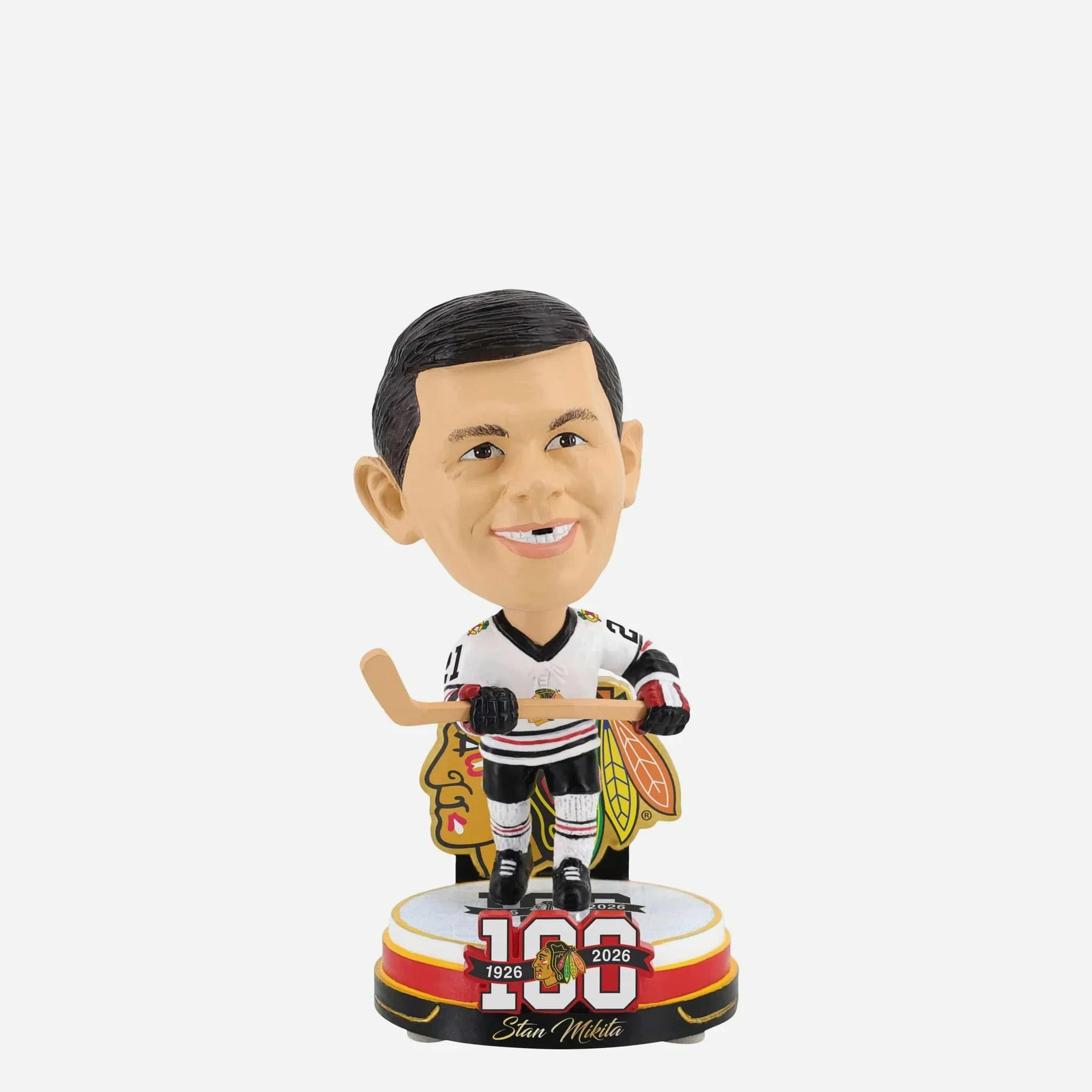 Stan Mikita Chicago Blackhawks 100th Anniversary Mini Bighead MLB Bobblehead