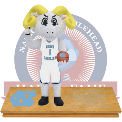 North Carolina Tar Heels 2017 Men's Basketball Game Used Championship Court Bobblehead