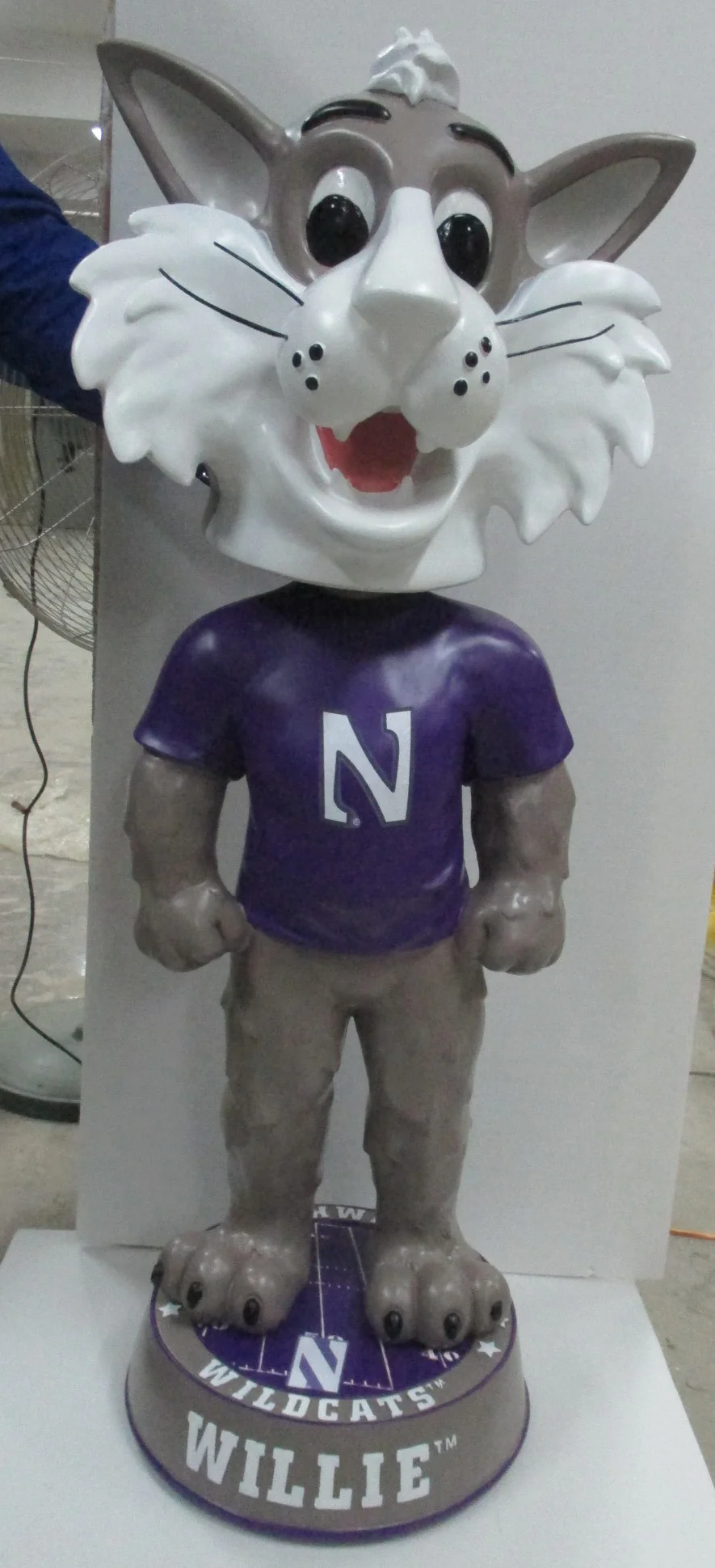 3 Foot Northwestern Wildcats Willie the Wildcat Bobblehead - Image 3