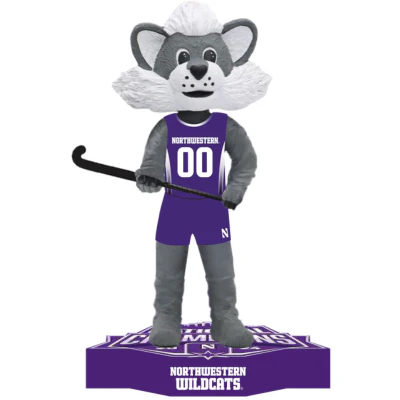 Willie the Wildcat Northwestern Wildcats Mascot 2024 Field Hockey National Champions Bobbleheads (Presale) - Image 3