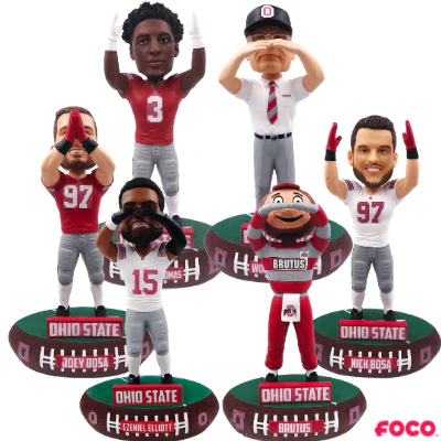 Ohio State Buckeyes O-H-I-O Baller Bobbleheads - Image 8