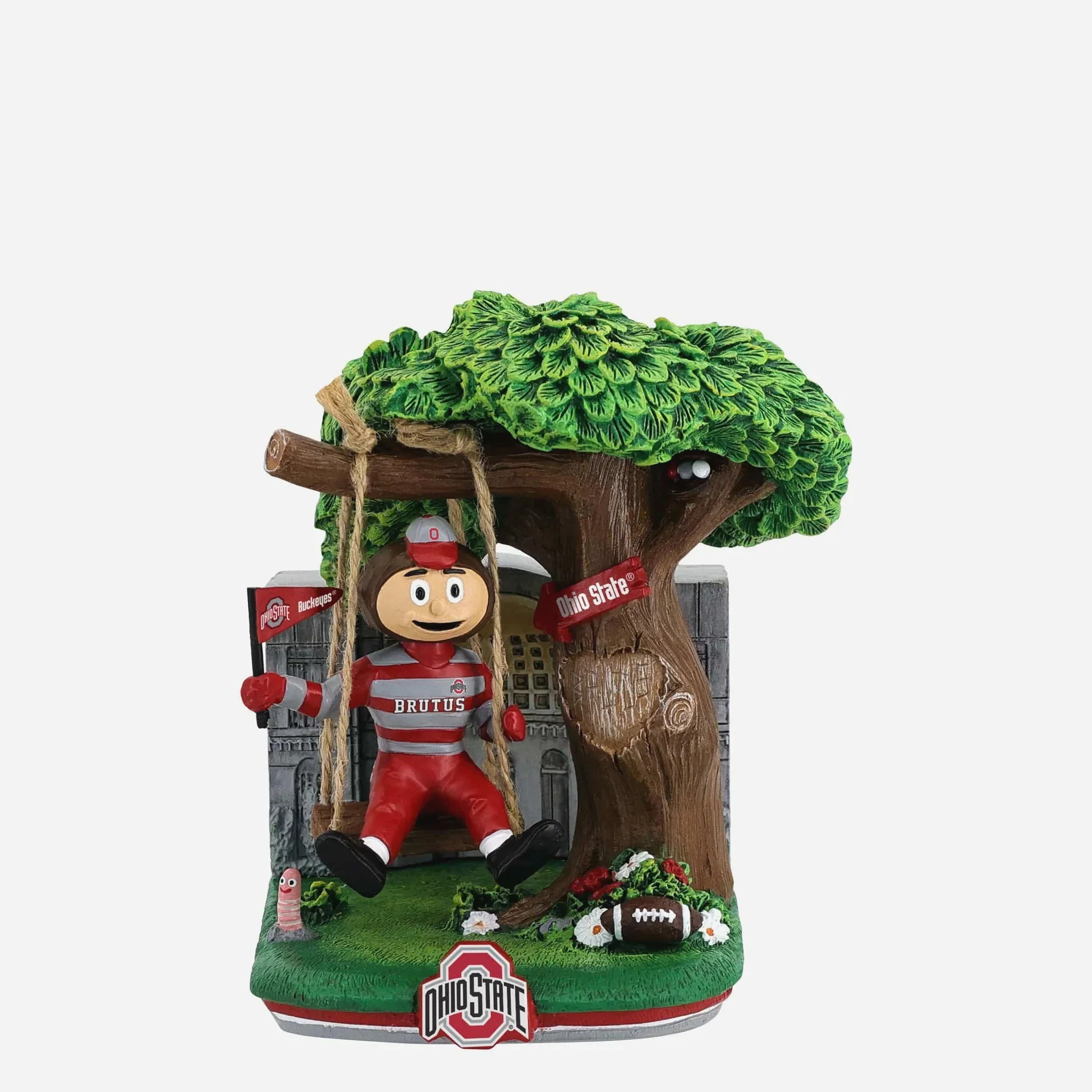 Brutus Buckeye Ohio State Buckeyes City Park Swing Mini NCAA College Bobblehead