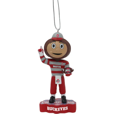 Ohio State Buckeyes 2024 CFP National Champions Bobblehead Ornament - Image 2