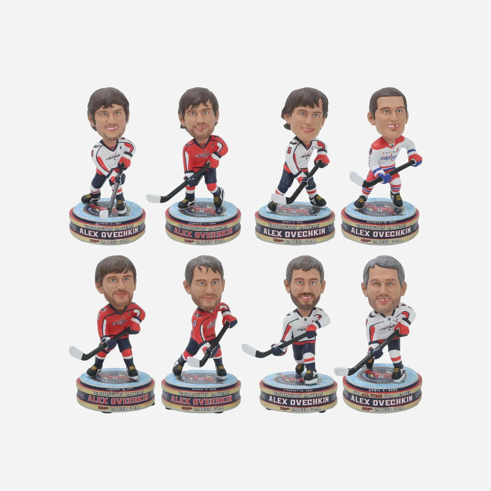 Alex Ovechkin Washington Capitals NHL All Time Goals Leader Mini Boxed Set NHL Bobblehead