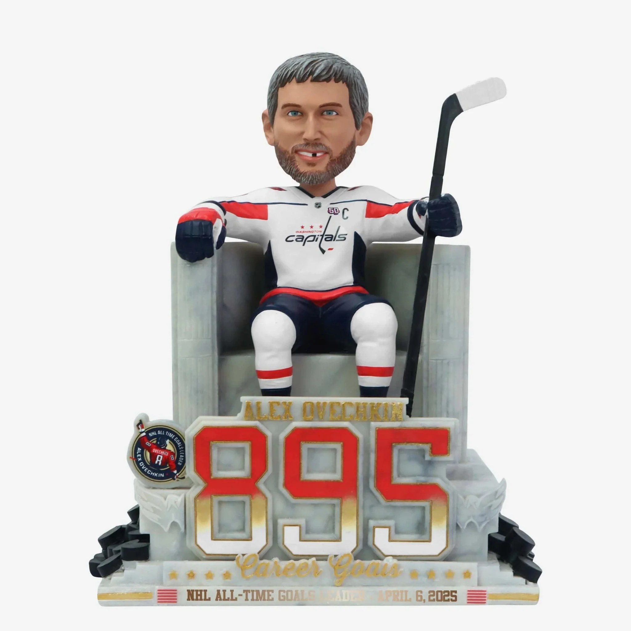 Alex Ovechkin Washington Capitals NHL All-Time Leading Goal Scorer NHL Bobblehead
