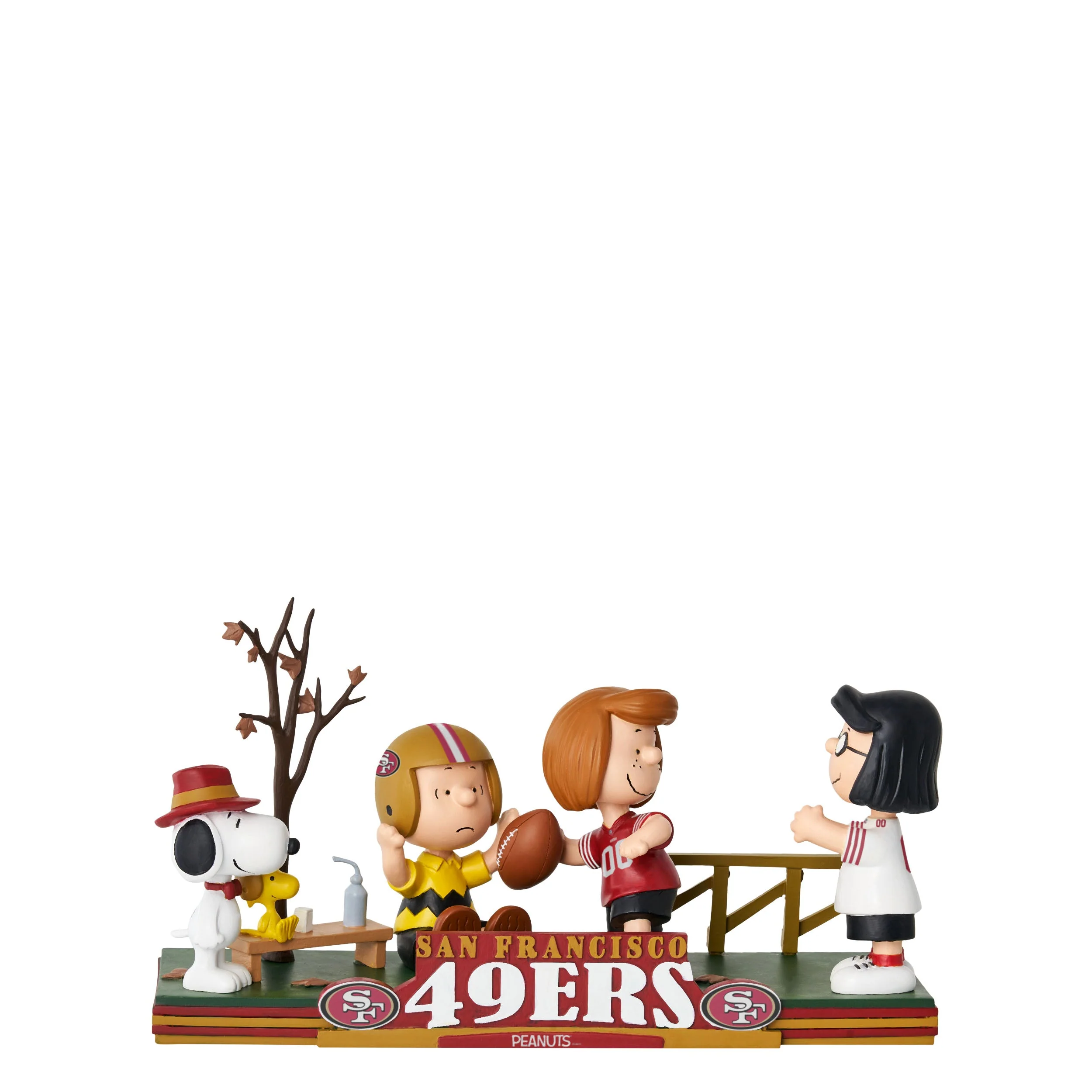 Peanuts Gang NFL Football Field Mini Bobble Scene Bobblehea - Image 7