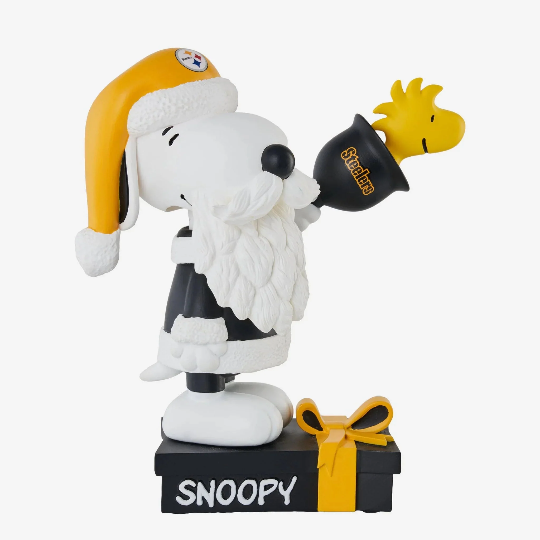 Snoopy & Woodstock Pittsburgh Steelers 2024 Peanuts Christmas Special Bobblehead