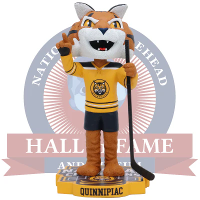 Quinnipiac Bobcats 2023 Men's Hockey National Champions Boomer the Bobcat Bobblehead