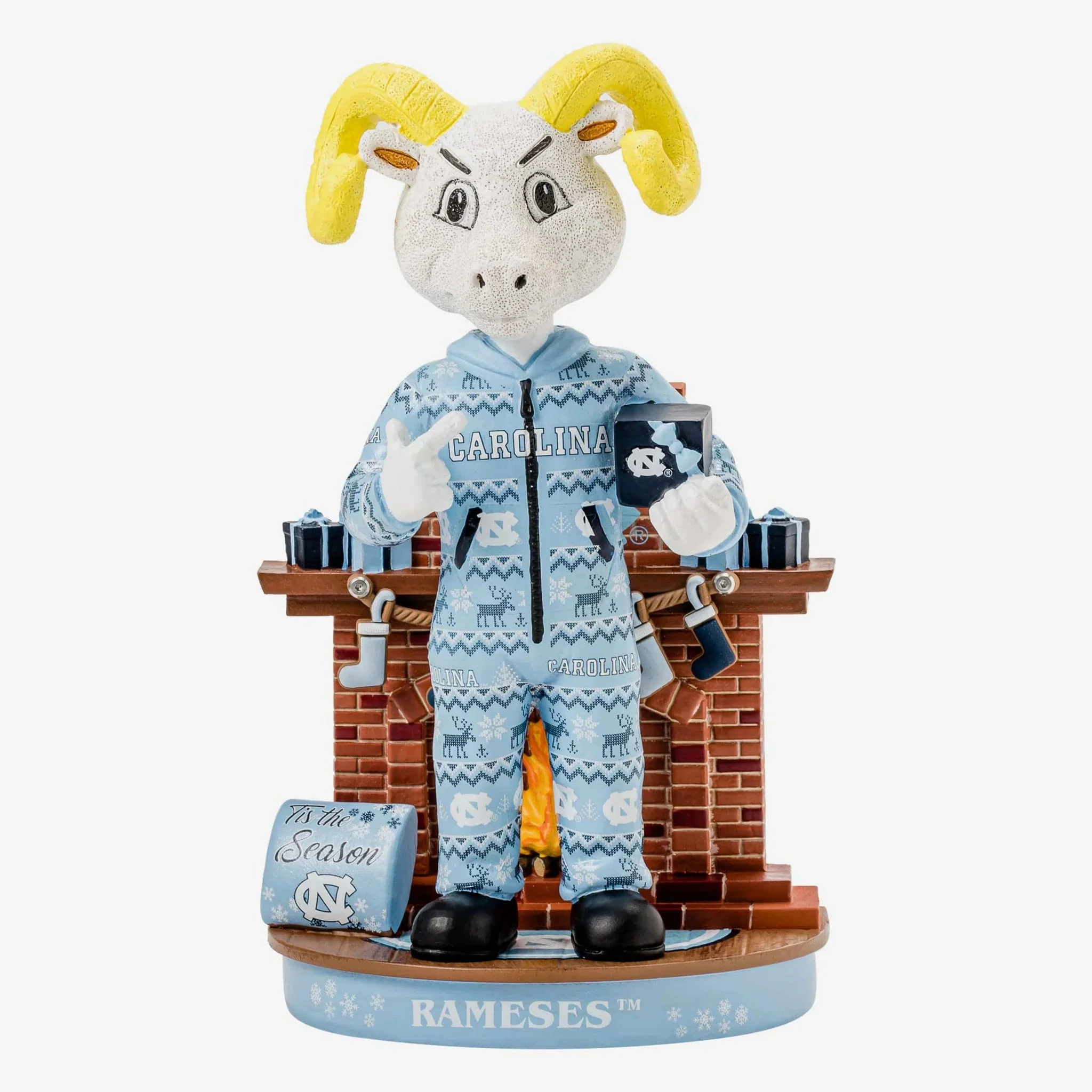 Rameses North Carolina Tar Heels Holiday Mascot NCAA College Bobblehead