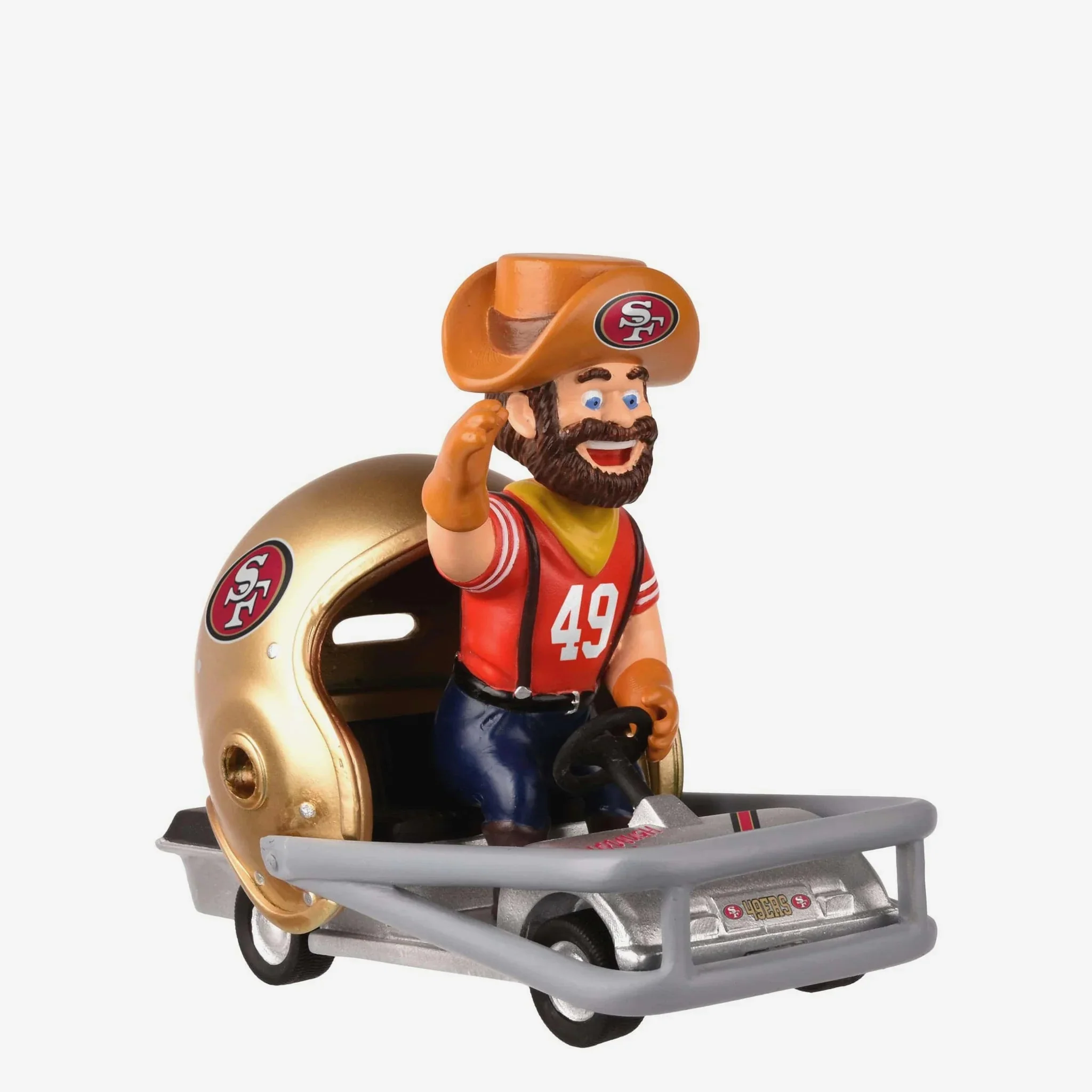 Sourdough Sam San Francisco 49ers Helmet Cart NFL Football Bobblehead