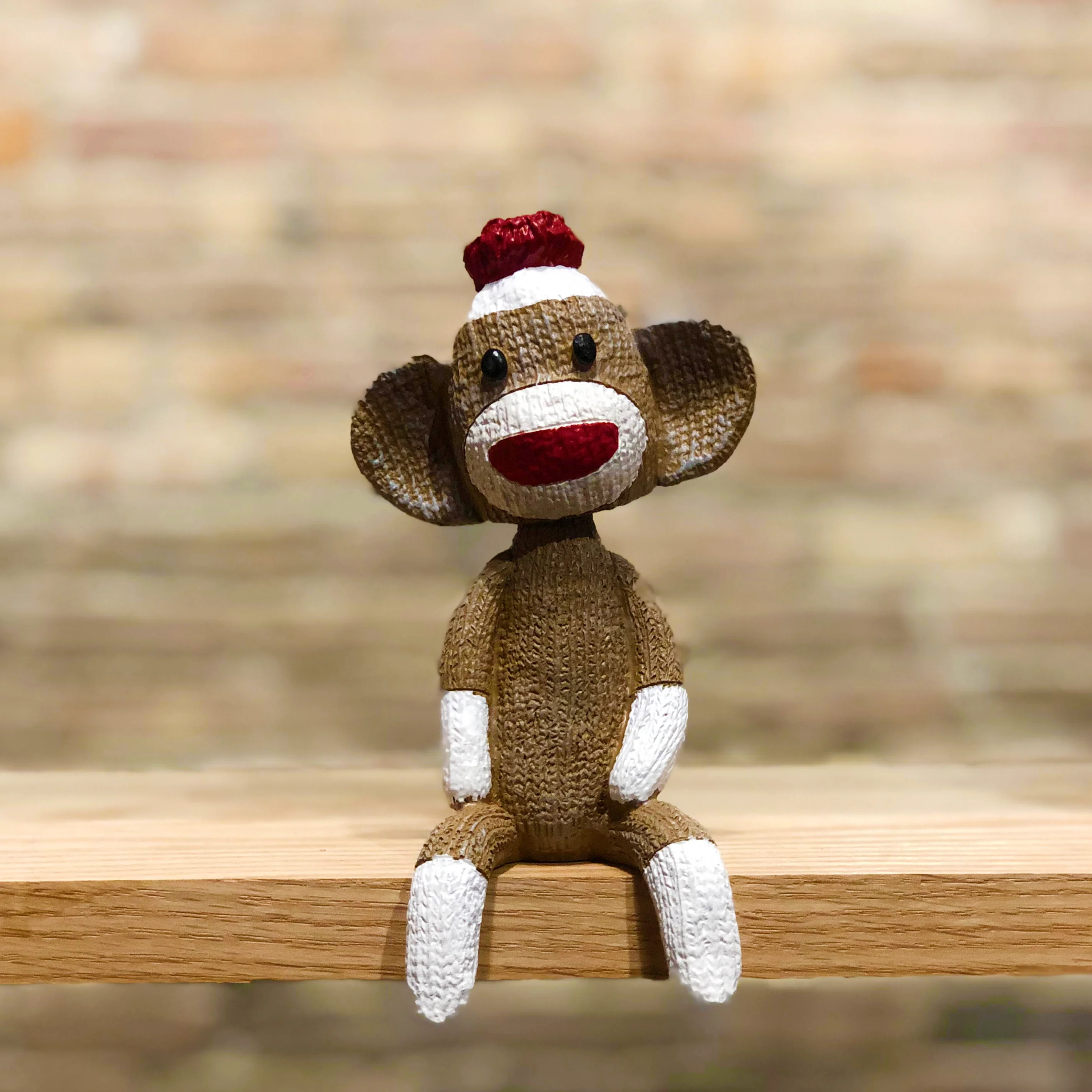 Sock Monkey Mantle Mates Sitting Bobblehead - Image 2