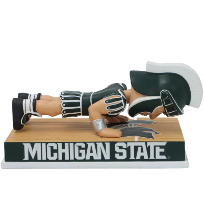 Sparty Michigan State Spartans Mascot Kissing the Court Bobblehead - Image 2