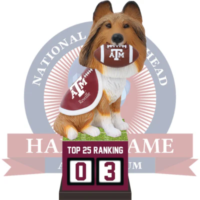 Reveille Texas A&M Aggies Football Top 25 Ranking Tracker Bobblehead (Presale)