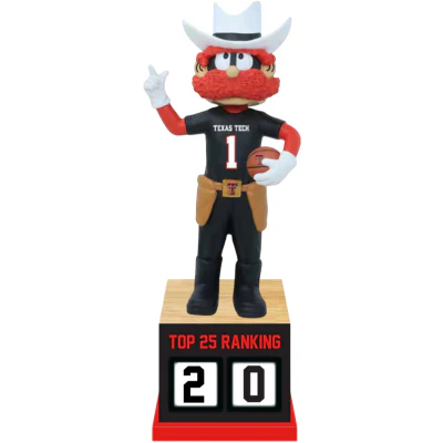 Raider Red Texas Tech Red Raiders Basketball Top 25 Ranking Tracker Bobblehead (Presale) - Image 2