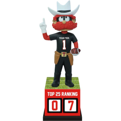 Raider Red Texas Tech Red Raiders Football Top 25 Ranking Tracker Bobblehead (Presale) - Image 2