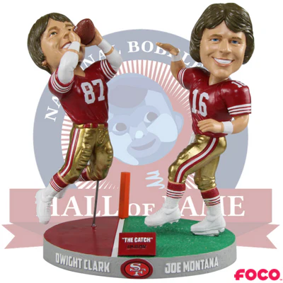 The Catch Joe Montana to Dwight Clark Bobblehead