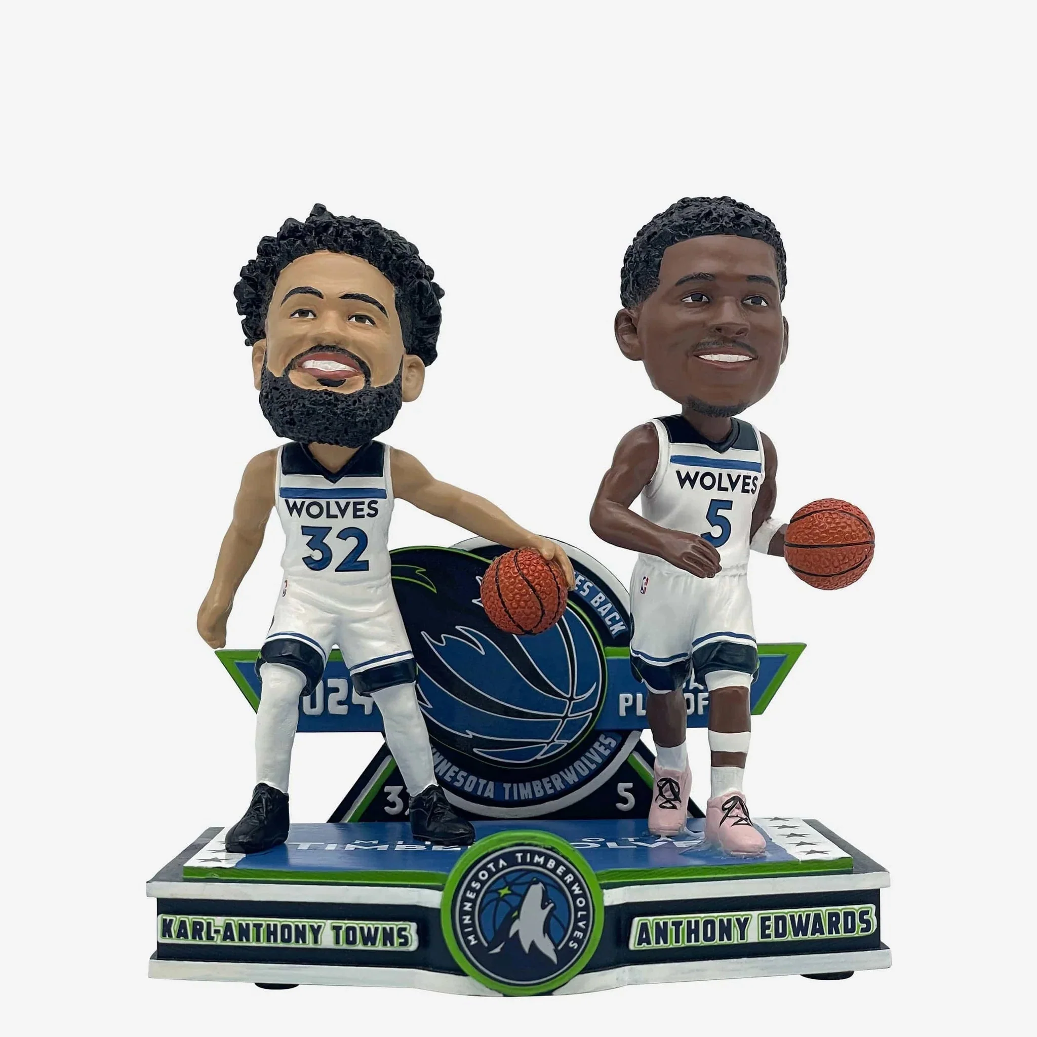 Anthony Edwards Karl-Anthony Towns Minnesota Timberwolves Playoff Bobblehead