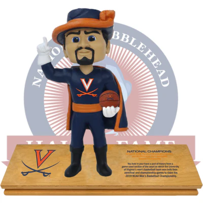 Virginia Cavaliers 2019 Men's Basketball Game Used Championship Court Bobblehead