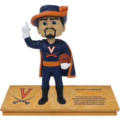 Virginia Cavaliers 2019 Men's Basketball Game Used Championship Court Bobblehead - Image 2