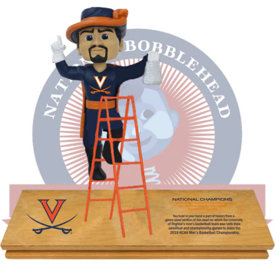 Virginia Cavaliers 2019 Men's Basketball Game Used Championship Court Ladder Bobblehead
