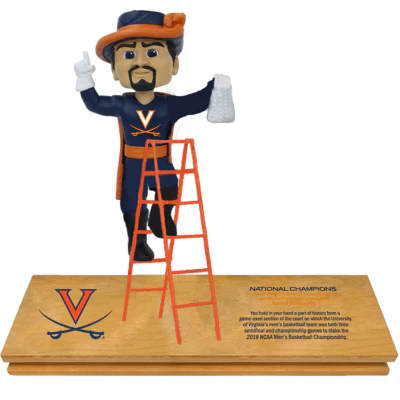 Virginia Cavaliers 2019 Men's Basketball Game Used Championship Court Ladder Bobblehead - Image 2