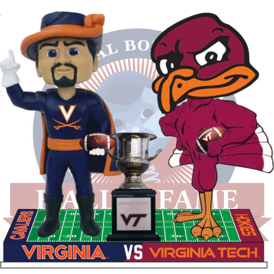 Virginia vs. Virginia Tech Football Rivalry Bobblehead