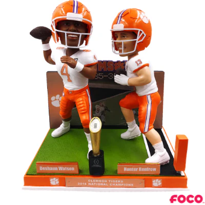 Deshaun Watson to Hunter Renfrow Clemson Tigers National Championship Game Bobblehead - Image 3
