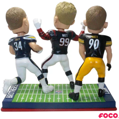 Watt Brothers NFL Triple Bobblehead - Image 3