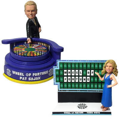Wheel of Fortune Pat Sajak Vanna White Bobbleheads - Image 4