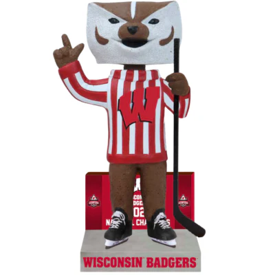 Bucky Badger Wisconsin Badgers Mascot 2026 NCAA Women's Hockey National Champions Bobblehead (Presale) - Image 2