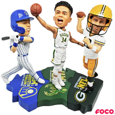 Wisconsin MVPs Triple Bobblehead Set - Image 2