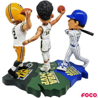 Wisconsin MVPs Triple Bobblehead Set - Image 3