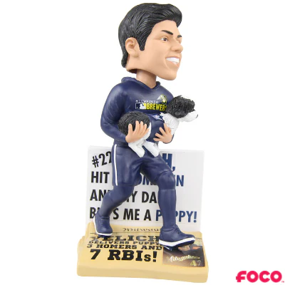Christian Yelich and Yeli Milwaukee Brewers Puppy Dual Bobblehead - Image 2